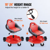 Rolling Garage Stool 300LBS Adjustable Mechanic Work Shop Seat w/Casters