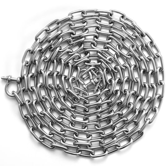 VEVOR 20 ft Anchor Boat Chain 5/16" 316 Stainless Steel with Two Shackles