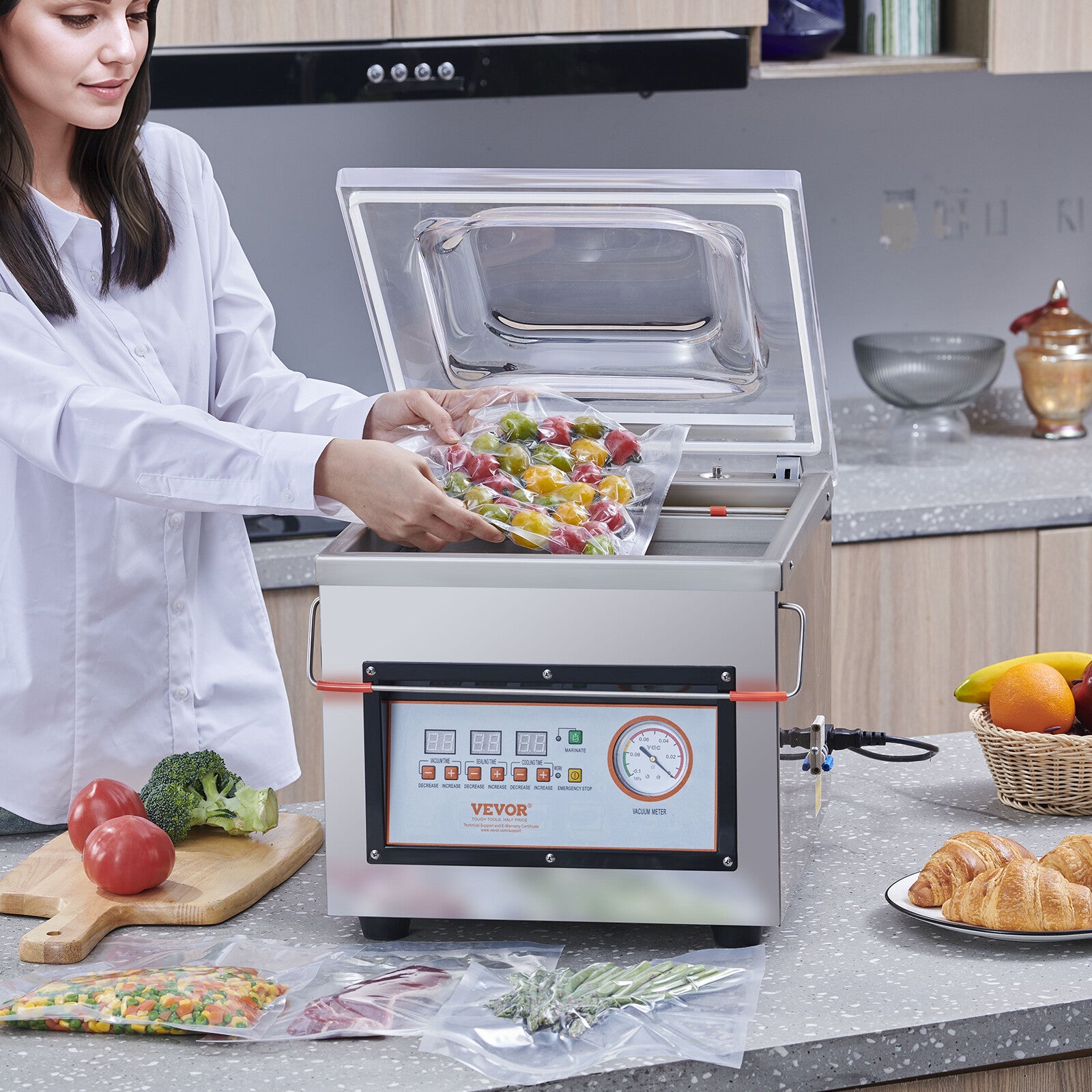 VEVOR Chamber Vacuum Sealer DZ-260C Commercial Sealing Packing Machine 320W