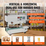 Continuous Bag Band Sealing Machine, White, Food Vacuum Sealer with Digital Temp