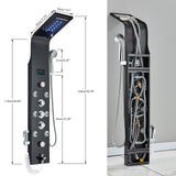 LED Shower Panel Tower Massage System Rain&Waterfall Jets Faucet Stainless Steel