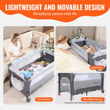 Baby Bassinet Bedside Crib 77 lbs Load Capacity Foldable Sleeper Newbors Bed