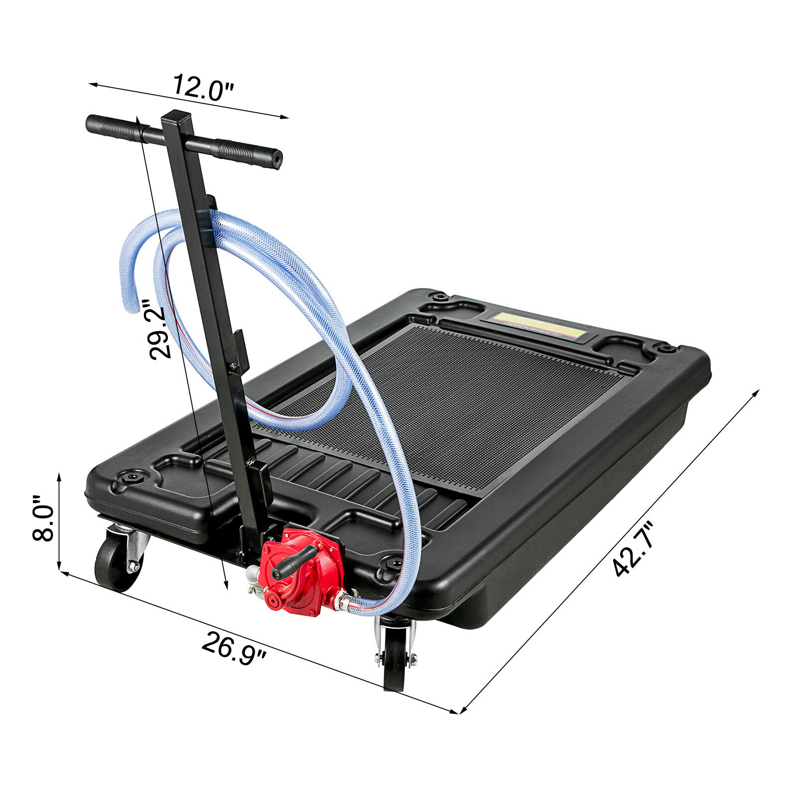 VEVOR 17 Gallon Low Profile Heavy Truck Car Oil Drain Pan w/ Pump & Wheels