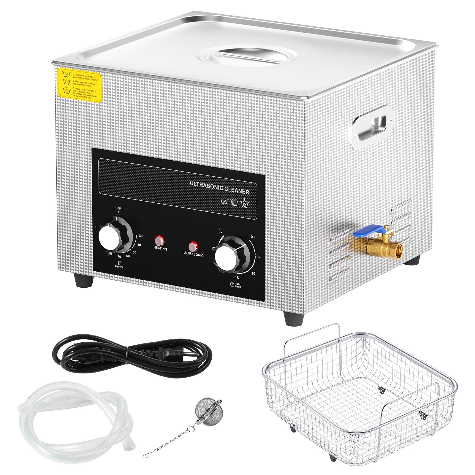 15L Ultrasonic Cleaner with Heater Timer & Basket Digital Sonic Heating Machine