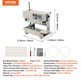 Continuous Bag Band Sealing Machine, White, Food Vacuum Sealer with Digital Temp