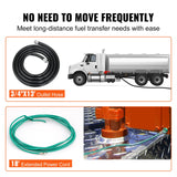 Fuel Transfer Pump Gasoline Pump 16GPM 12V with Hose & Nozzle for Diesel
