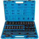 43 Pcs 1/2" Impact Socket Set,Drive Sockets 6-Point Metric 9-30 Mm,Standard/Deep
