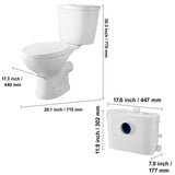 Uimoso Macerating Toilet System with 700W Pump Upflush Toilet For Basement