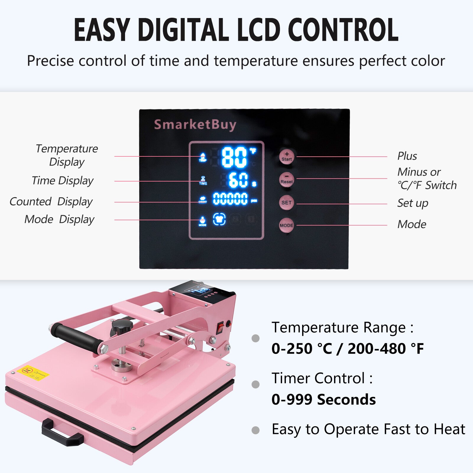 15"x15" Digital Clamshell Heat Press Machine T-shirt Transfer Sublimation Print