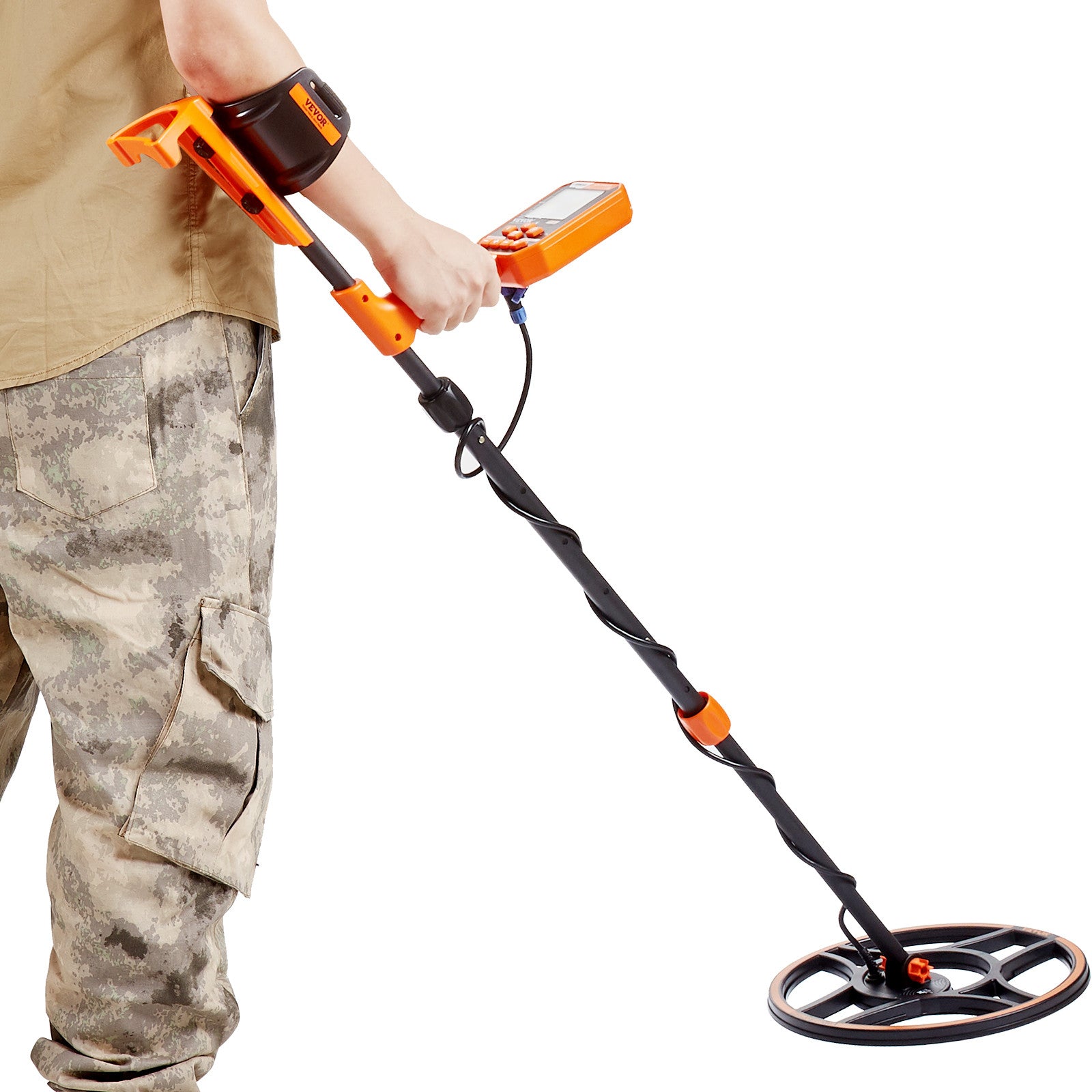 VEVOR Waterproof Metal Detector Professional Rechargeable Gold Detector 12" Coil