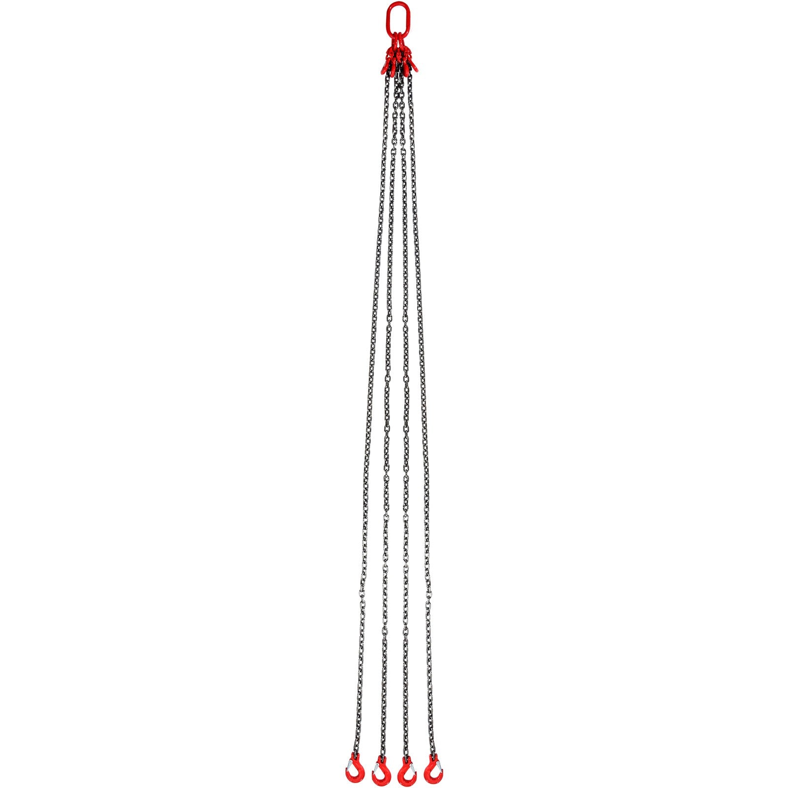 VEVOR 3/8" x 10' Chain Sling 4 Legs G80 Lifting Chain with Grab Hooks 18400 lbs