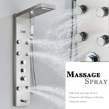 LED Shower Panel Tower Massage System Rain&Waterfall Jets Faucet Stainless Steel