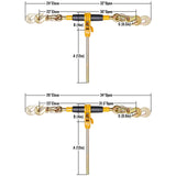 VEVOR Ratchet Binder 3/8"-1/2",5/16"-3/8" Chain Load Binders w/ G80 Hooks 4 Pack