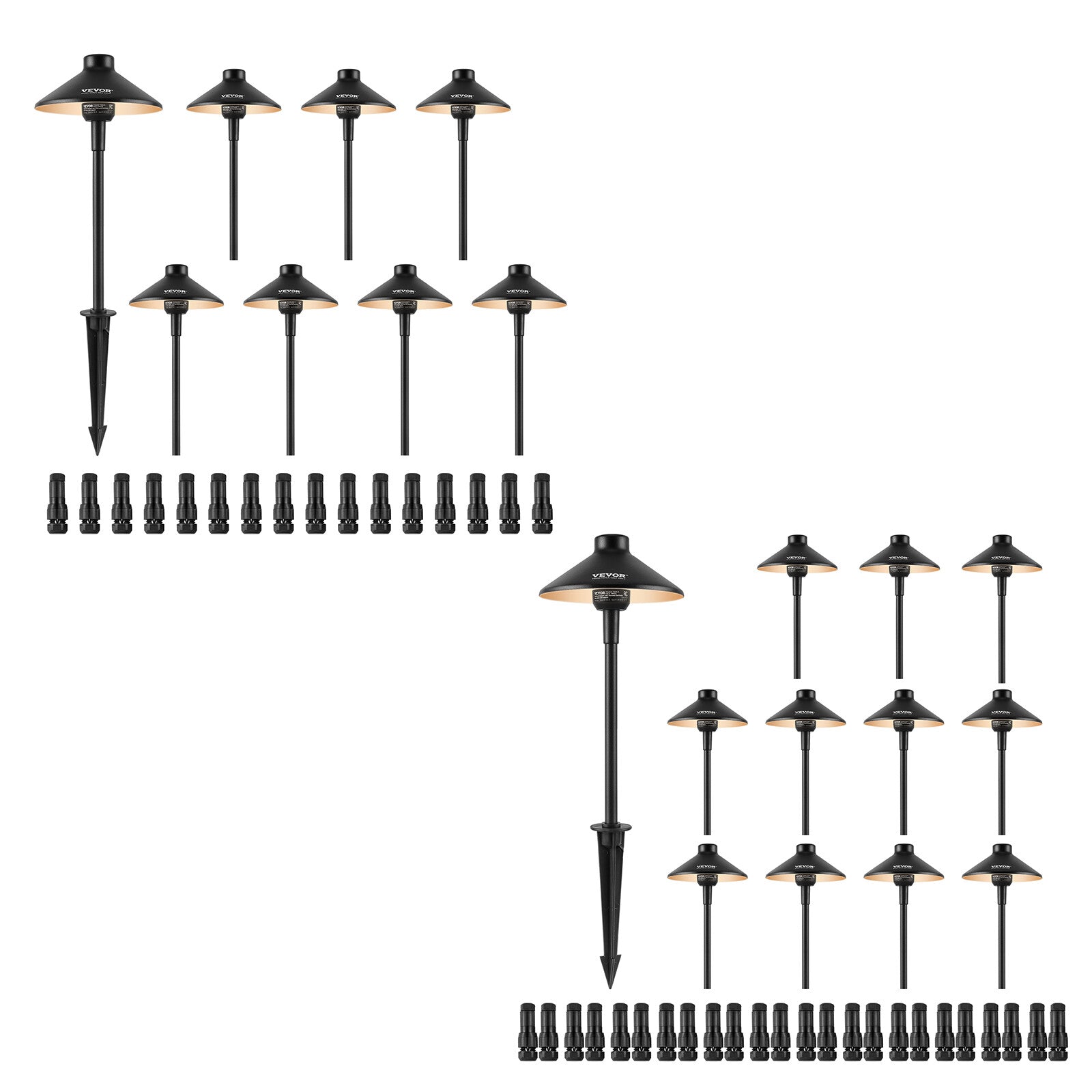 VEVOR 8/12PCS Low Voltage Landscape Path Lights 12-24V Outdoor LED Pathway Light