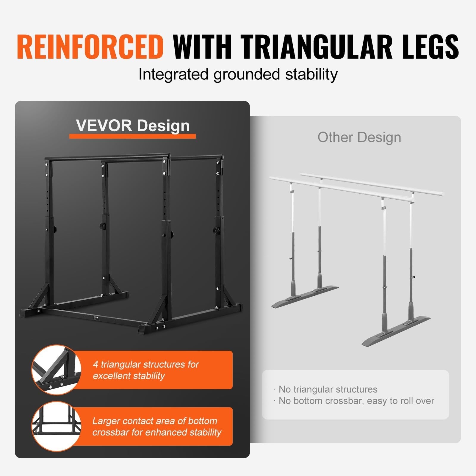 Adjustable Black Dip Bar Station Heavy Duty Portable Calisthenics Workout Stand