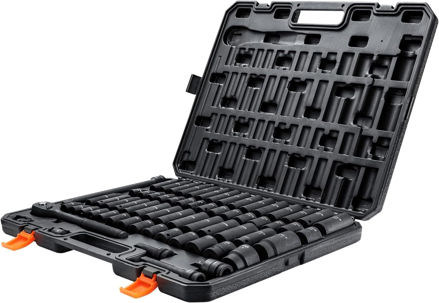 VEVOR 1/2'' Drive Impact Socket Set 65pc SAE/Metric 6 Point CR-V with Case