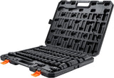 VEVOR 1/2'' Drive Impact Socket Set 65pc SAE/Metric 6 Point CR-V with Case