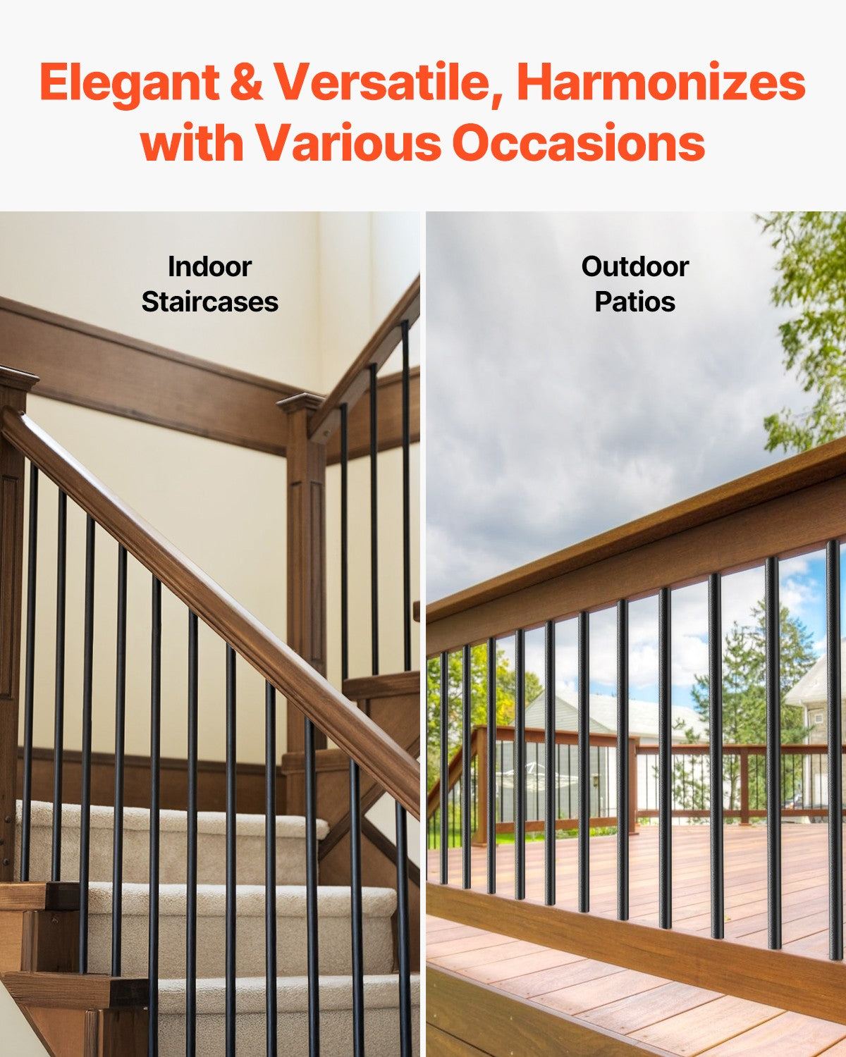 VEVOR Deck Balusters 101 Pack 32 in Aluminum Staircase Deck Spindles with Screws