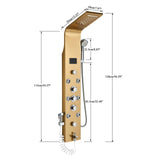LED Shower Panel Tower Massage System Rain&Waterfall Jets Faucet Stainless Steel