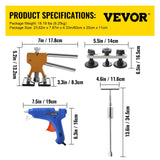 VEVOR 89Pcs Paintless Dent Removal Puller Stainless Steel Tool Dent Repair Rods