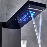 LED Shower Panel Tower Massage System Rain&Waterfall Jets Faucet Stainless Steel