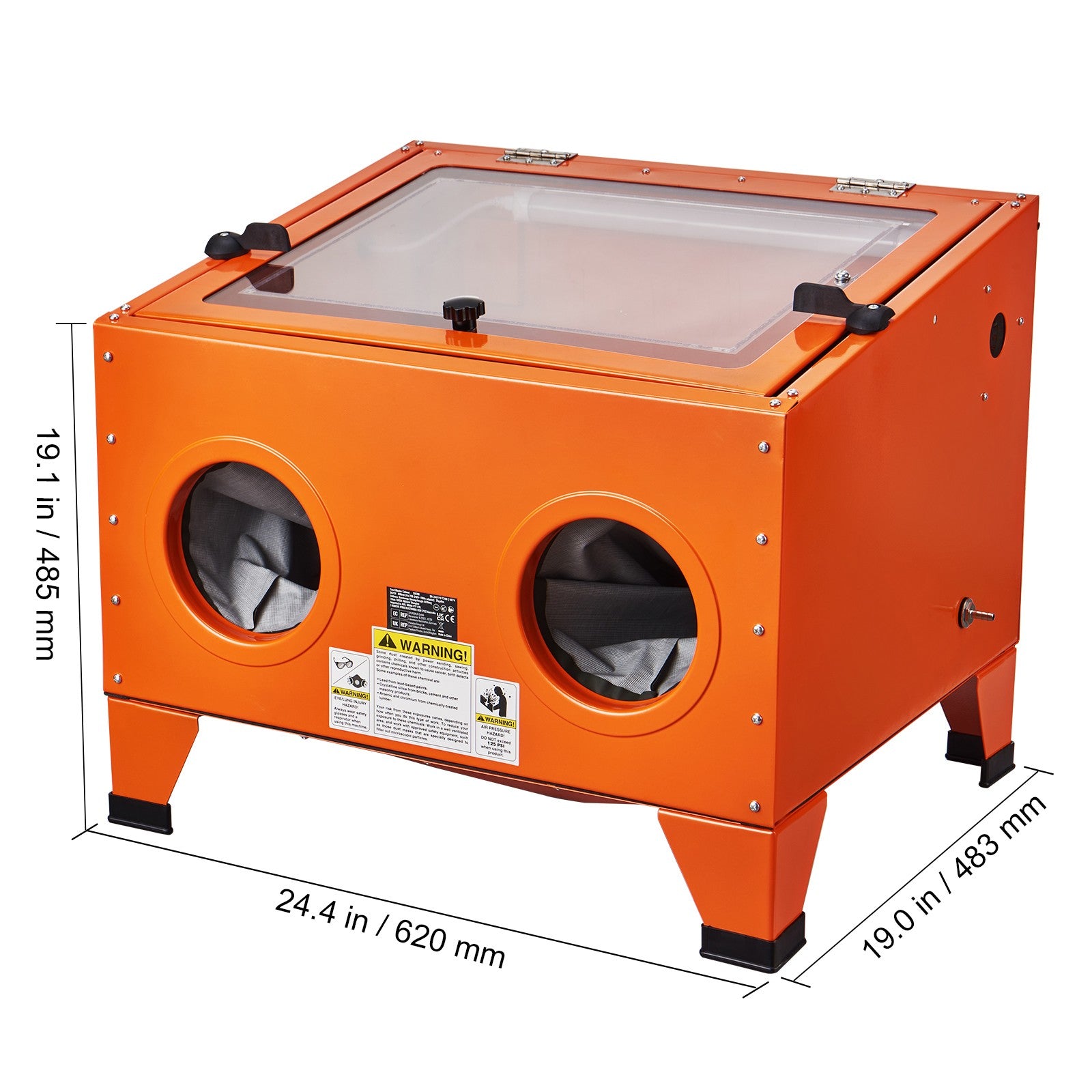Uimoso 25 Gallon Sandblasting Cabinet Benchtop Cabinet w/ Blasting Gun 4 Nozzle