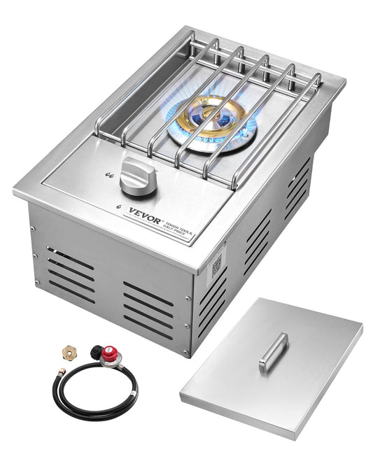 VEVOR Single Grilling Side Burner for Outdoor 15,000BTU Propane & Natural Gas