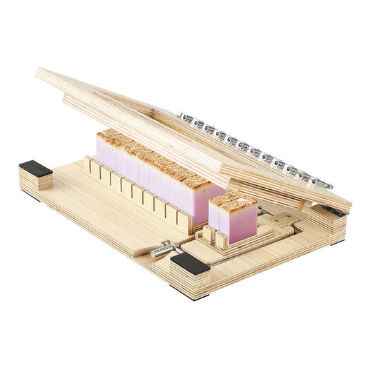 VEVOR Soap Cutter Cut Wood Soap Slicer 1 in 1-12 Pcs Bars Wood Frame Steel Wire