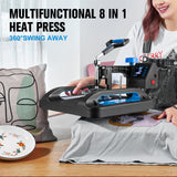 8IN1 Heat Press Machine 15"x15" Transfer Sublimation T-Shirt Mug Plate Hat