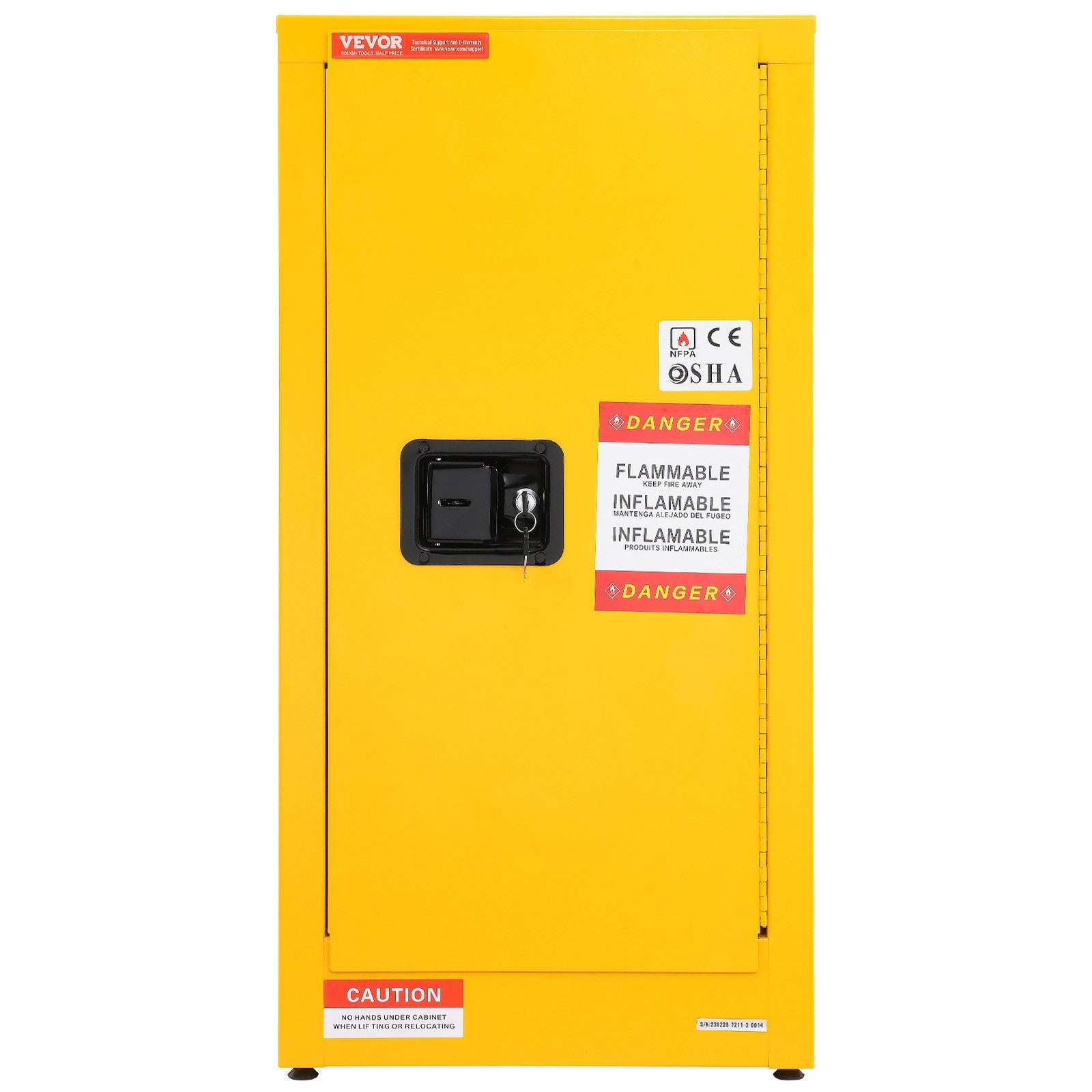 VEVOR Flammable Safety Cabinet Liquid Storage 16 Gal 18.1x18.1x35.4 in Cabinet