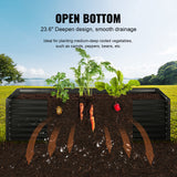 Galvanized Raised Garden Bed Planter Box 94.5x47.2x23.6" Flower Vegetable