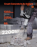 VEVOR Demolition Jack Hammer Concrete Breaker 2200W Electric Hammer