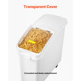 21 Gal Ingredient Bin w/ Scoop 400 Cup Commercial Food Storage for Kitchen