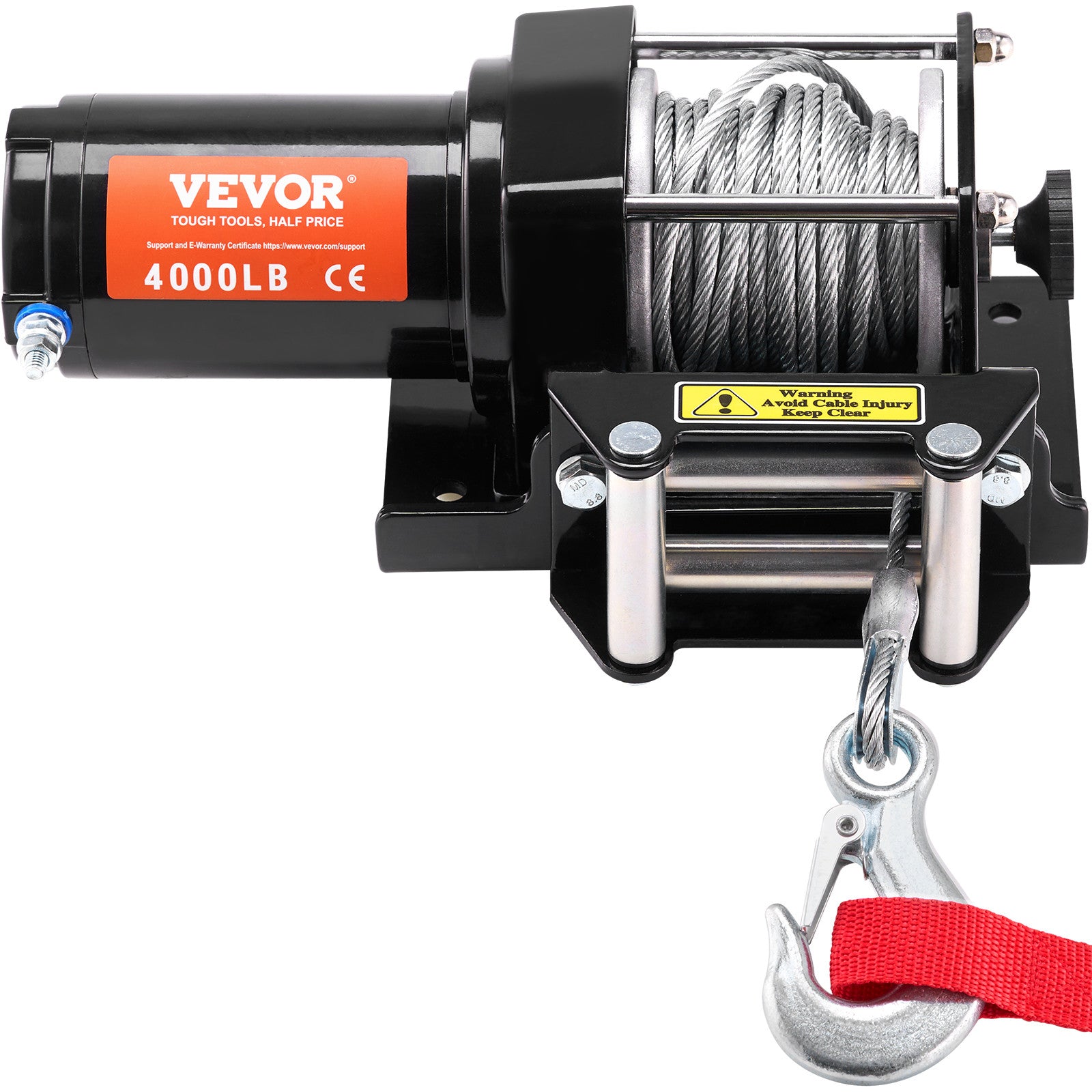 VEVOR Electric Winch ATV UTV 4000 lb Steel Cable IP55 Waterproof Remote Control