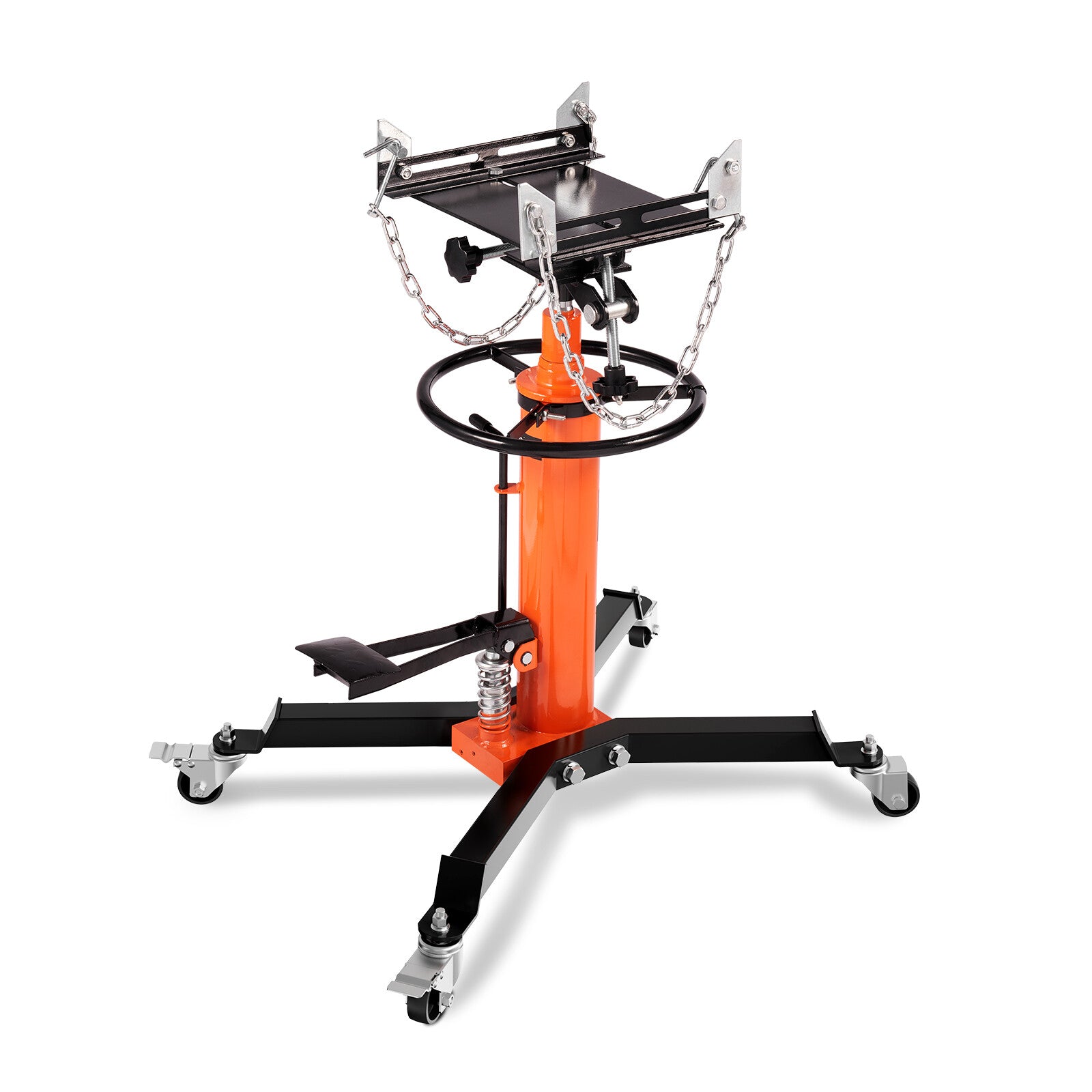 VEVOR 1322-1660 lbs Hydraulic Transmission Jack 360° Swivel Wheels Lift Hoist