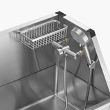 VEVOR 34 inch Dog Grooming Bath Tub Stainless Steel with Faucet for Pets