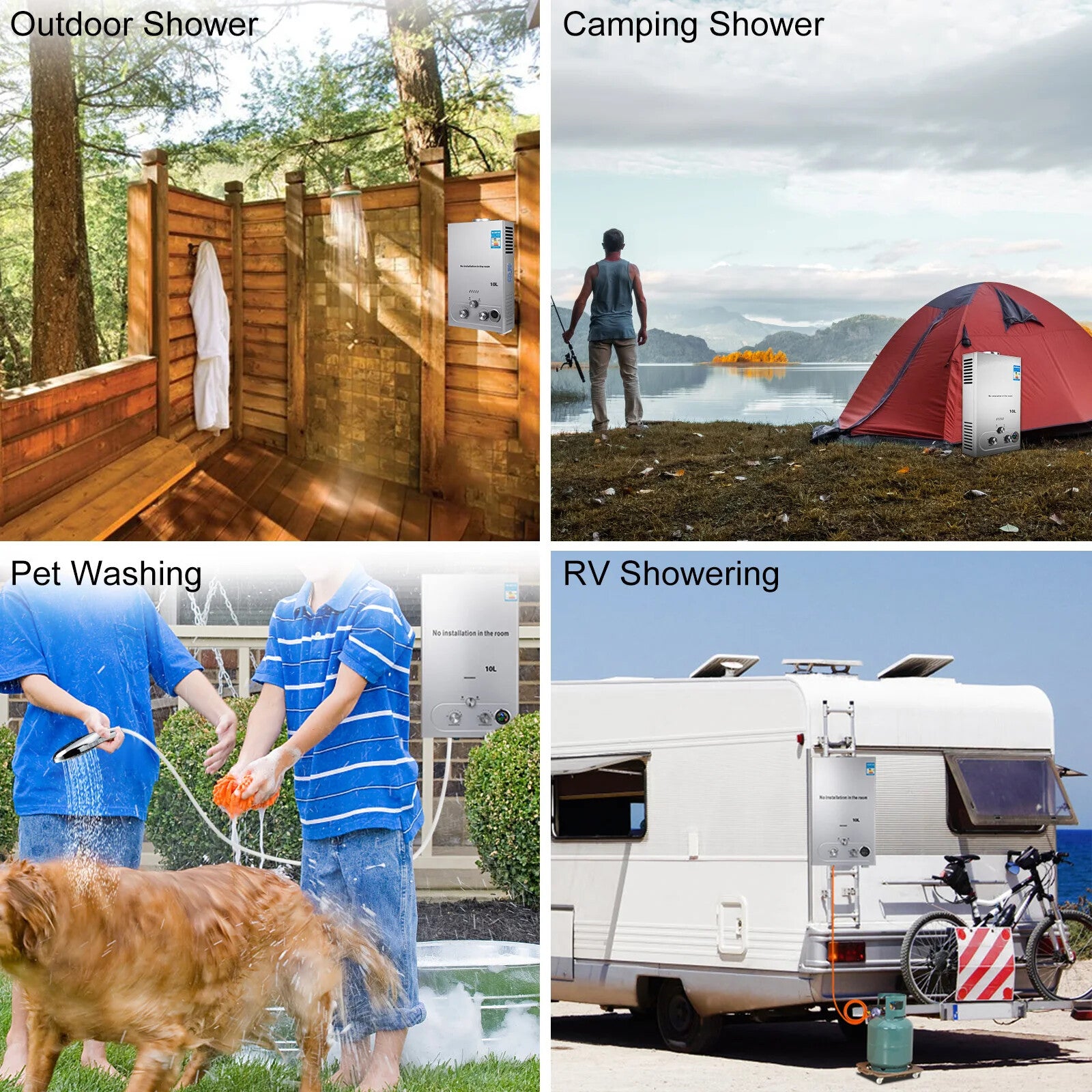 🔥VEVOR 10L 5GPM Tankless Natural/Propane Gas Hot Water Heater Instant Boilers