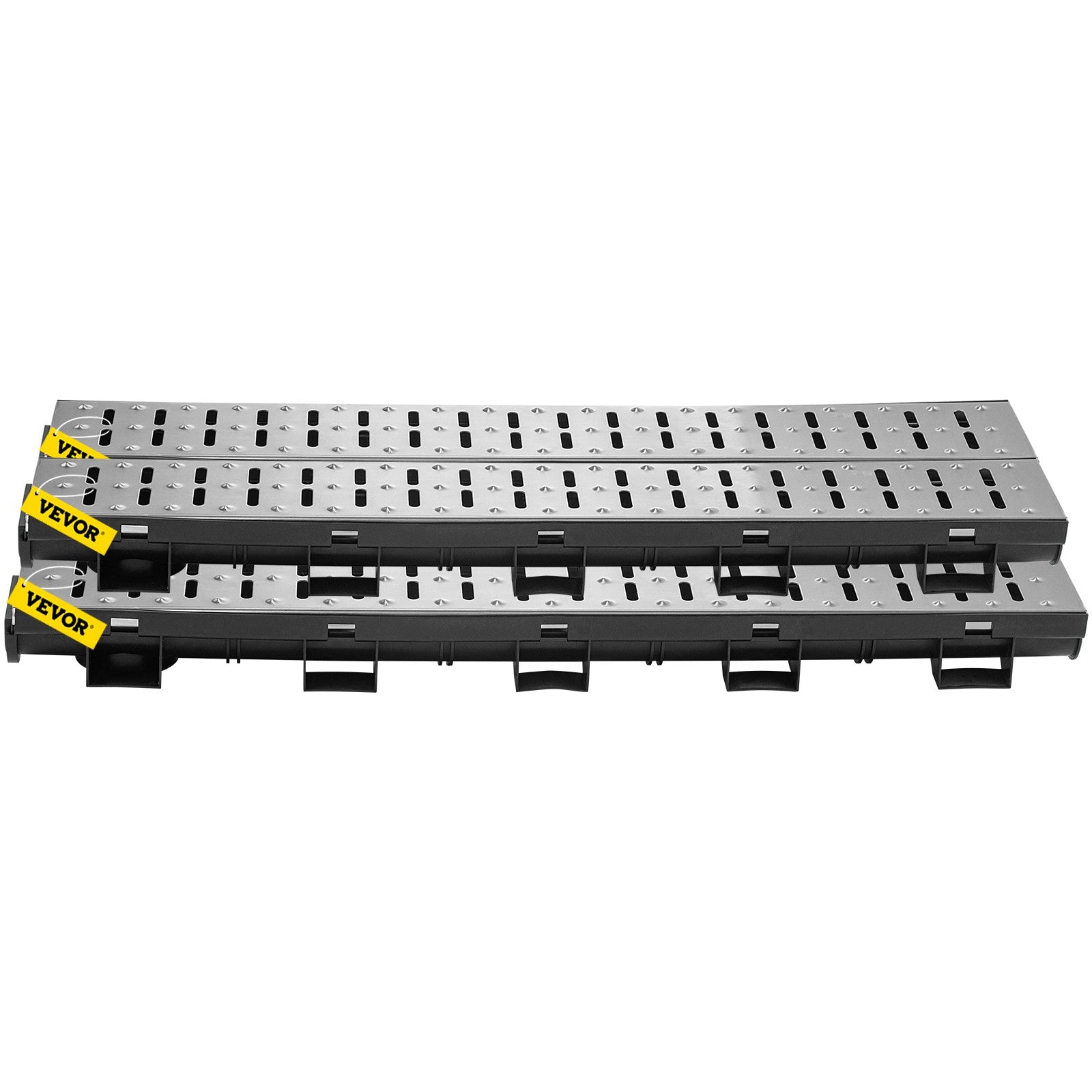 Drainage Trench Driveway Channel Drain Kit Metal Grate-5.8"x3.1"-5 Pack