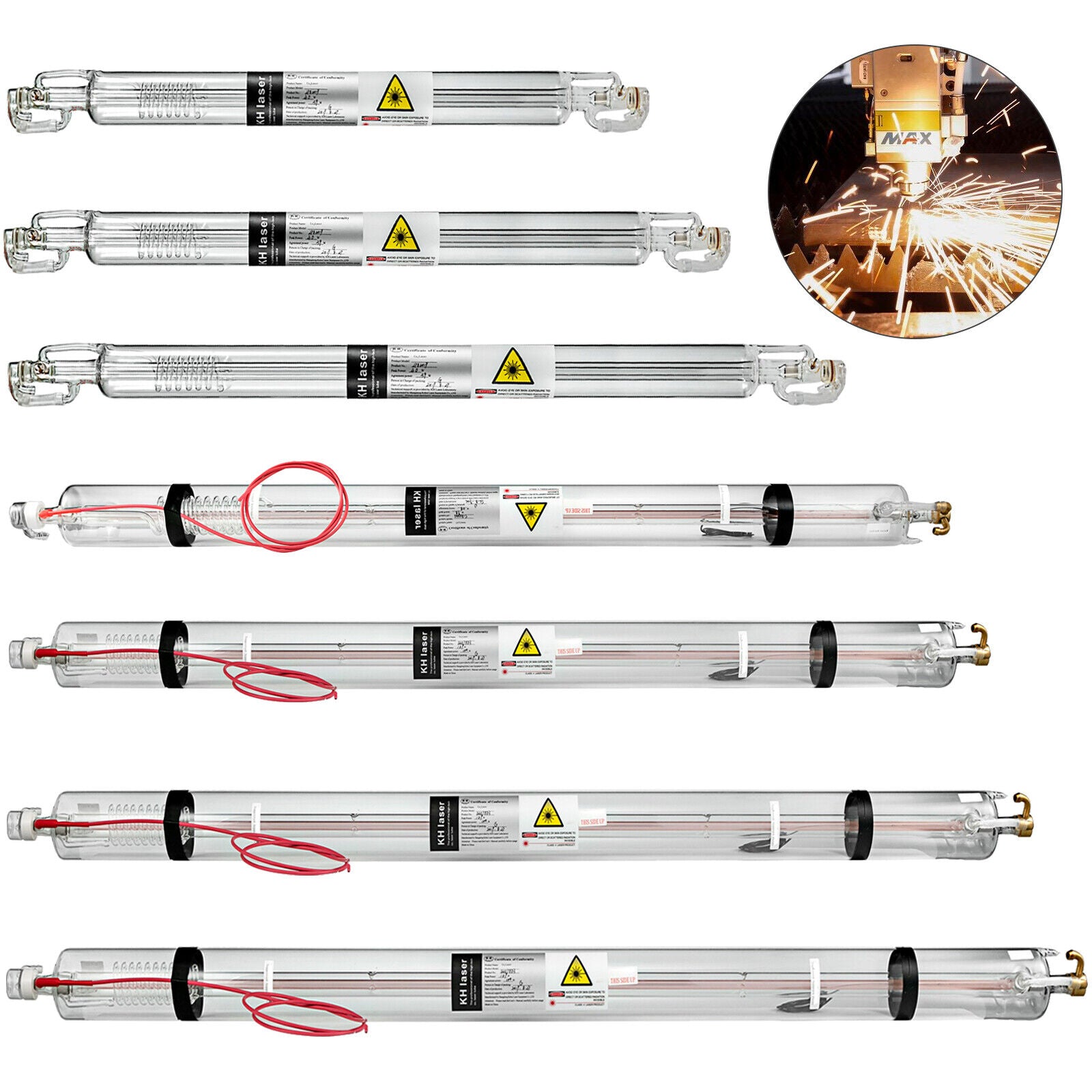 VEVOR CO2 laser tube 40W/50W/60W/80W/100W/130W suitable for CO2 laser engraving