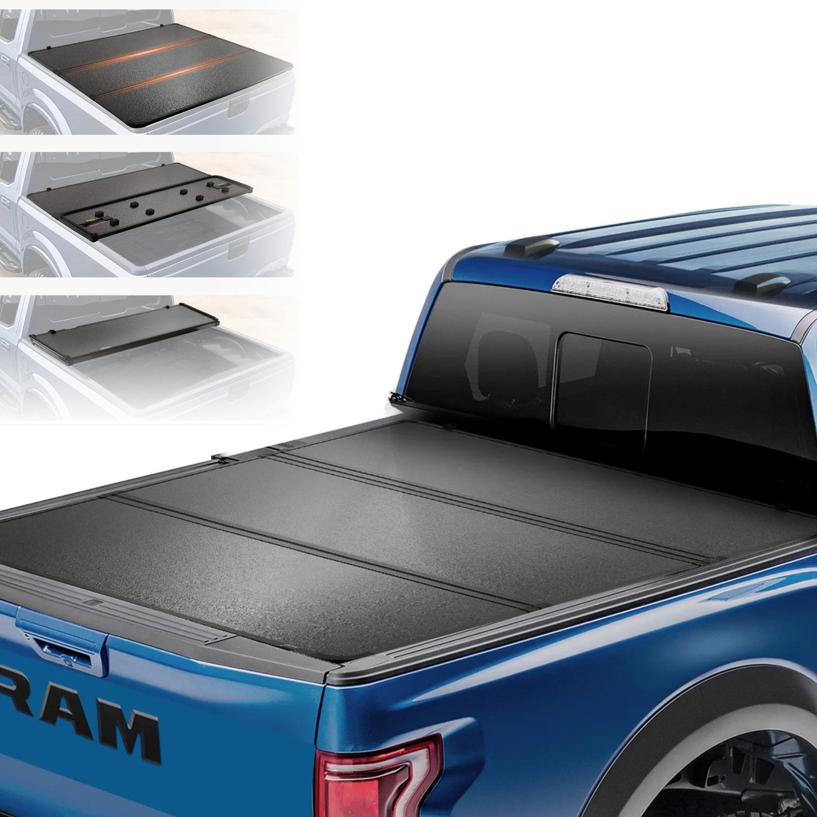 VEVOR Tri-Fold Truck Bed Tonneau Cover, Compatible with 2009-2024 Ram 1500 (19-2