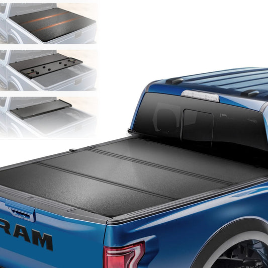 VEVOR Tri-Fold Truck Bed Tonneau Cover, Compatible with 2009-2024 Ram 1500 (19-2