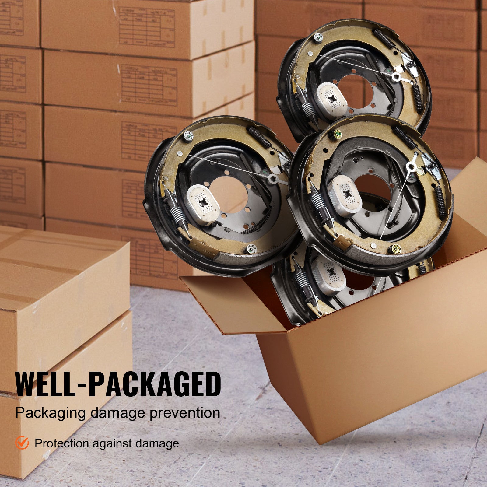 Uimoso Electric Trailer Brake 12" x 2" Self-Adjusting Assembly 2 Pairs 7000 lbs