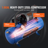 VEVOR Train Horns Kit 4 Trumpet Air Horn Kit 120 psi Air Compressor 1.6 Gal Tank