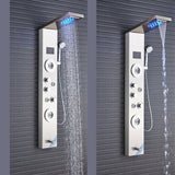 LED Shower Panel Tower Massage System Rain&Waterfall Jets Faucet Stainless Steel