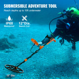 VEVOR Waterproof Metal Detector Professional Rechargeable Gold Detector 12" Coil