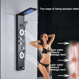 LED Shower Panel Tower Massage System Rain&Waterfall Jets Faucet Stainless Steel