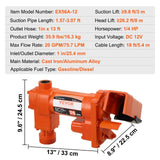 VEVOR Fuel Transfer Pump, 12V DC 20 GPM 1/4 HP, Gasoline Extractor Pump
