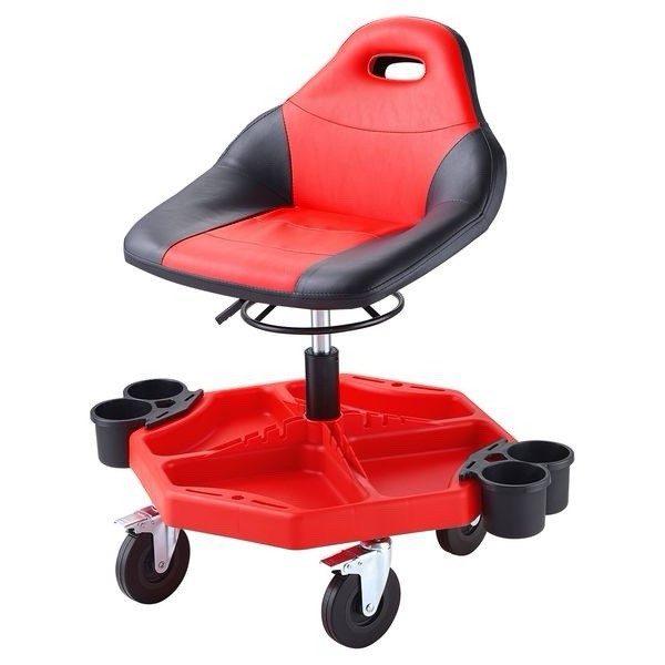 Rolling Garage Stool 300LBS Adjustable Mechanic Work Shop Seat w/Casters
