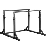 Adjustable Black Dip Bar Station Heavy Duty Portable Calisthenics Workout Stand
