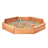Uimoso Wooden Sandbox with Cover Octagonal Sand Box Sand Pit Outdoor Ages 3-12